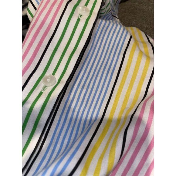 Mark, Fore & Strike Vertical Stripe Top Womens 12 Buttons Long Sleeve Multicolor - Picture 6 of 6